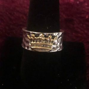 Hammered SS Crown Ring